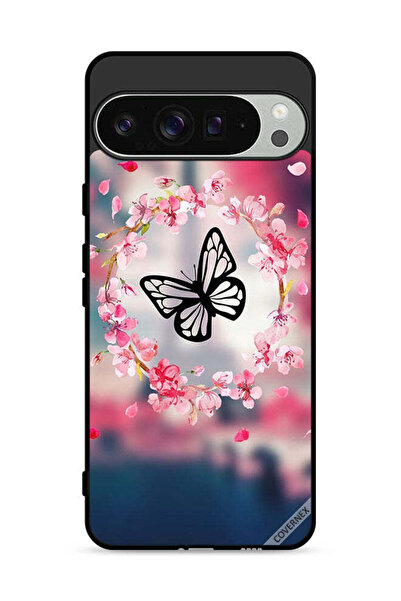 Covernex غطاء حماية لهاتف Google Pixel 9 Pro XL بتصميم فراشة وحلقة زهور