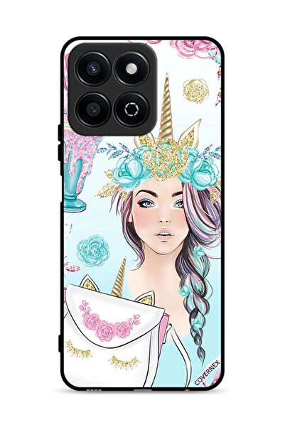Covernex غطاء حماية لهاتف Honor X7c 4G مزين برسومات رموش على الحقيبة وفتاة وح...