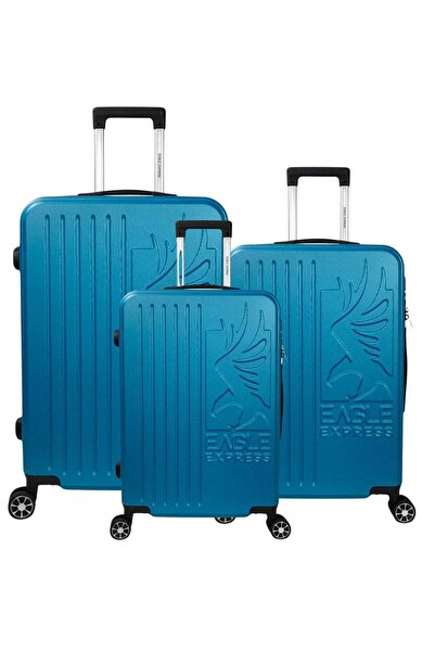 EAGLE EXPRESS مجموعة عربة ABS صلبة فائقة الجودة مكونة من 3 قطع باللون الأزرق