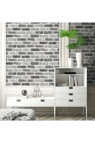 divendi-ro Set 5 x self-adhesive decorative wallpaper, strong adhesive, 30x60cm, gray, brick pattern
