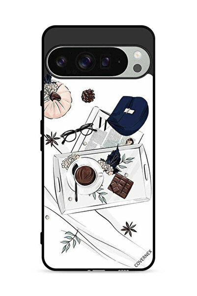 Covernex غطاء حماية لجهاز Google Pixel 9 Pro XL بتصميم فن القهوة والشوكولاتة
