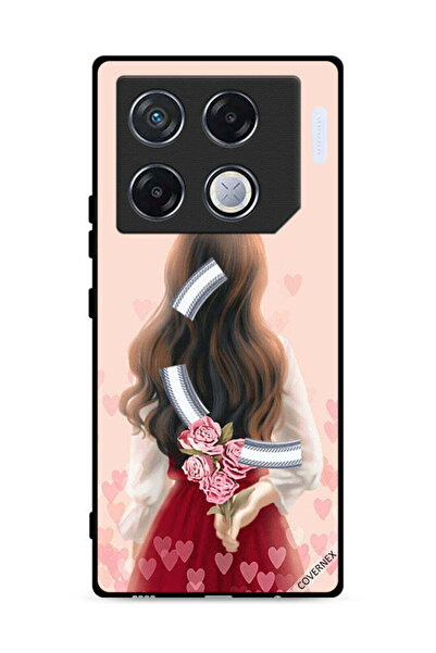 Covernex غطاء حماية لهاتف Infinix GT 20 Pro 5G بطبعة فتاة تخفي أزهارًا