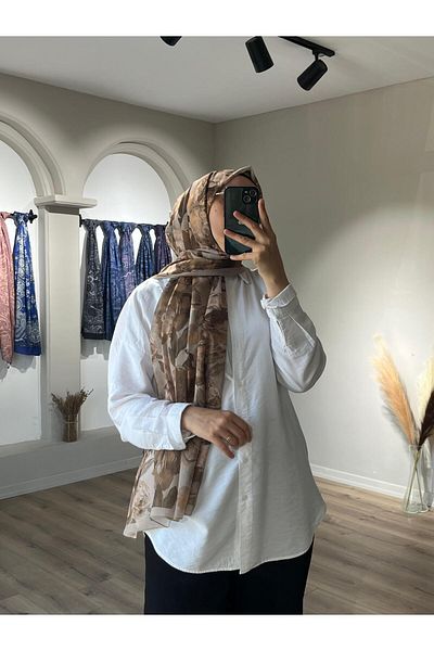 Merwiss Aura Silk Crepe Shawl - Beige
