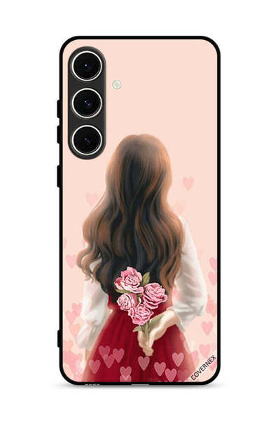 Covernex Samsung Galaxy S24 FE 5G Protective Case Cover Girl Hiding Flowers