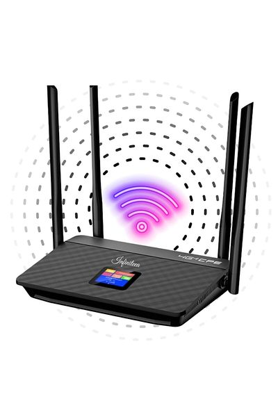 Infiniteea Router Wireless Infiniteea™, 4G, 150 MBPS, 4 Antene, Permite Conexiuni Simultane, Compatibilitate
