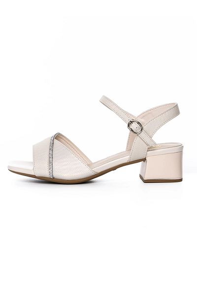 FORMAZIONE Sandale Dama cu Toc Gros 2667-8 Crem |