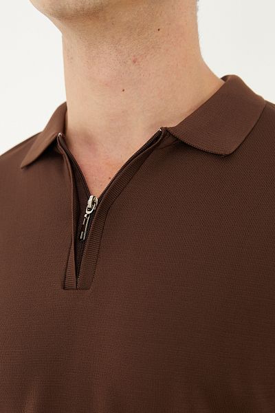 axxa Zipped Detail Polo Neck Knitwear T-Shirt Long Sleeve