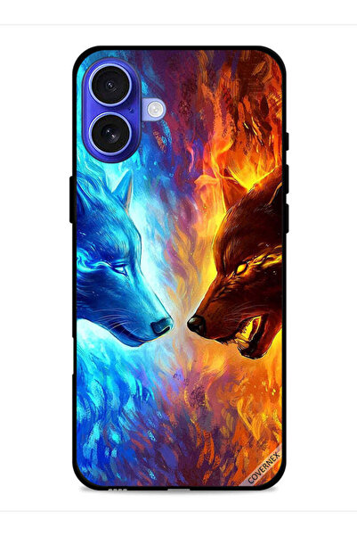 Covernex غطاء حماية لجهاز آيفون 16 من آبل بتصميم ذئب الماء والنار