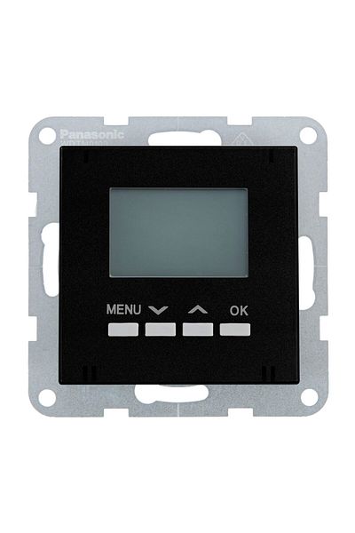 PANASONIC Digital Room Thermostat Mechanism for Heating-Cooling, Karre Plus 55 Black