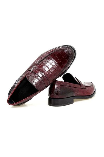 FRANCO CALVANI Bordo Color Laceless Genuine Leather Men's Shoes