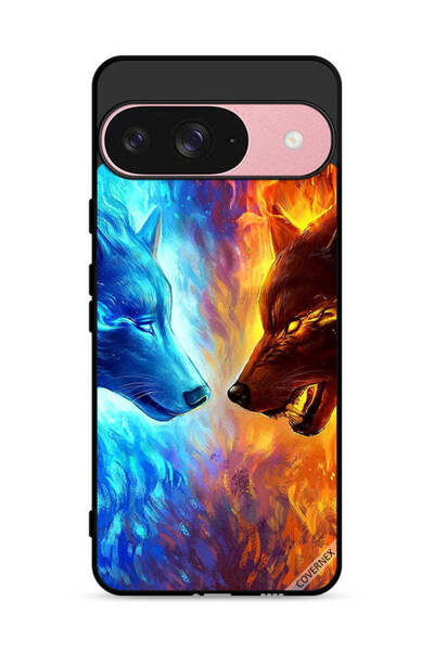 Covernex غطاء حماية لجهاز جوجل بيكسل 9 بتصميم ذئب الماء والنار