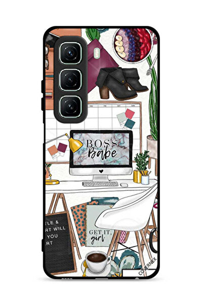 Covernex غطاء حماية لهاتف Infinix Hot 50 5G بطبعة Boss Babe Art Clip