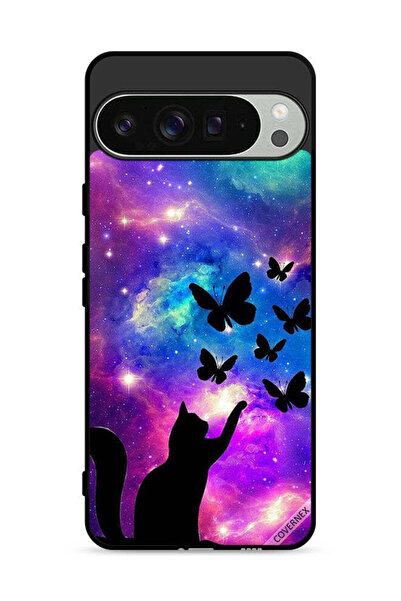 Covernex غطاء حماية لهاتف Google Pixel 9 Pro بنقشة قطة وفراشات