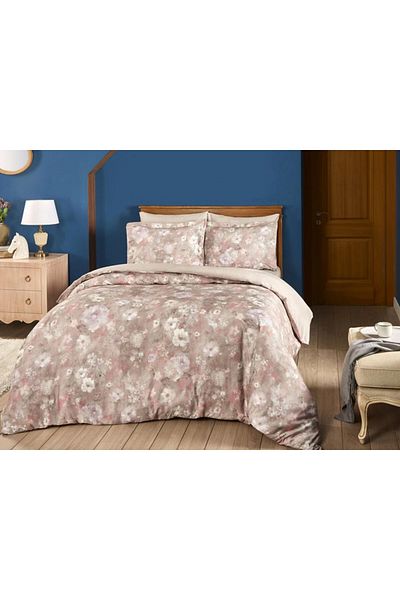 Taç 6-piece satin double bed linen, Tac DELUX Digital Penon Pembe (Pink)