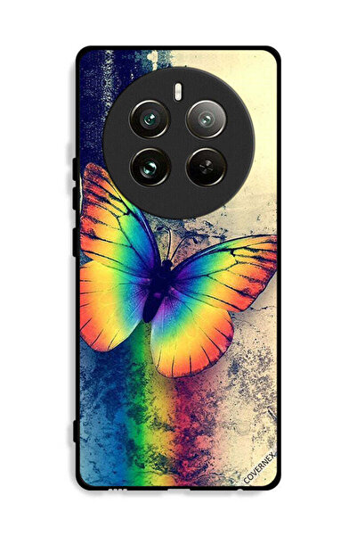 Covernex غطاء حماية لهاتف Realme 12 Pro Plus 5G بتصميم فراشة قوس قزح عتيقة