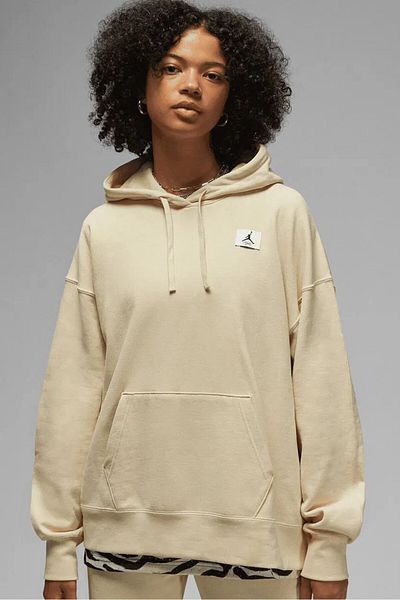 Nike Jordan Flight Fleece Oversize Hoodie Women's Hooded Oversize Sweatshirt Beige