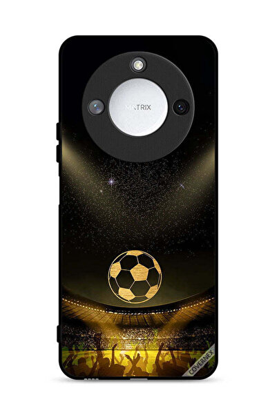 Covernex غطاء حماية لهاتف Honor X60 5G، أسود، بخلفية فيلم كرة قدم كلاسيكية