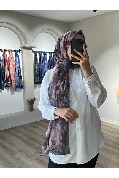 Merwiss Aura Silk Crepe Shawl - Fig