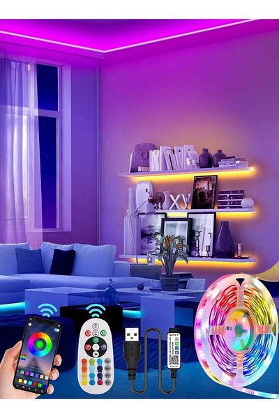 Shopi BGM Smart LED Strip Color Picking Music Sync LED Lights Bluetooth App Control And With Remote Color