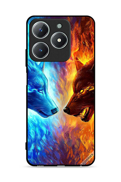 Covernex غطاء حماية لهاتف Realme C61 4G بتصميم ذئب الماء والنار