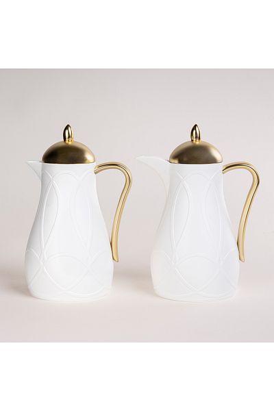 Dallaty white and gold plastic flask 1L 2 pcs