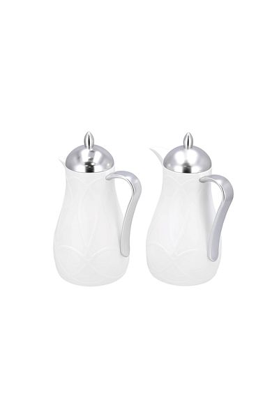 Dallaty white and silver plastic flask 1L 2 pcs