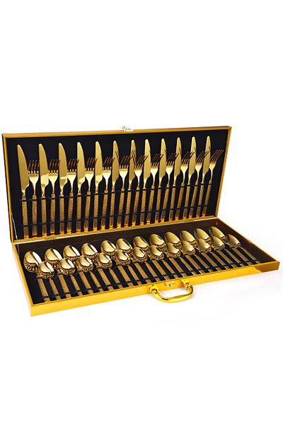 Trendy's 48-piece stainless steel cutlery set, TRENDY'S, luxury edition, gold, TCM-42G