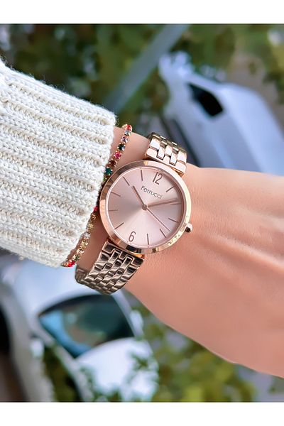 Ferrucci Steel Cord Women's Wristwatch 3 Atm Waterproof with 2 Years Warranty Mechanism