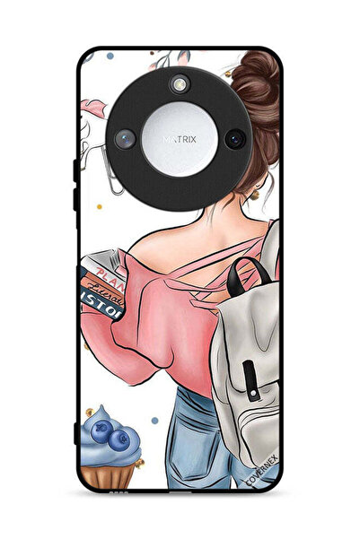 Covernex غطاء حماية لهاتف Honor X60 5G بتصميم كتب وفن يد فتاة