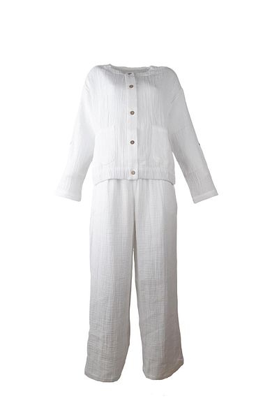 Baveno Natural Muslin Fabric Casual Women's Suit