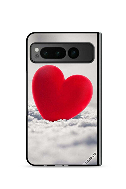 Covernex غطاء حماية لجهاز جوجل بيكسل فولد 5G بتصميم قلب أحمر جميل
