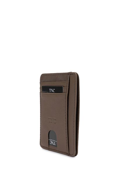 Tamer Tanca Unisex Genuine Leather Beige Card Holder