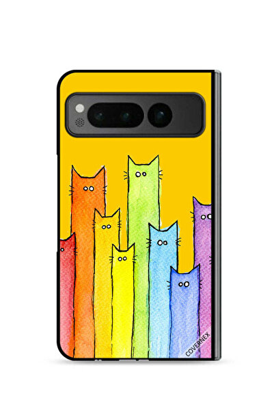 Covernex غطاء حماية لهاتف جوجل بيكسل فولد 5G بتصميم دمية قطة