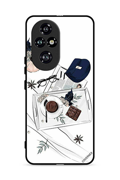 Covernex غطاء حماية لهاتف Honor 200 Pro 5G بطبعة فن القهوة والشوكولاتة