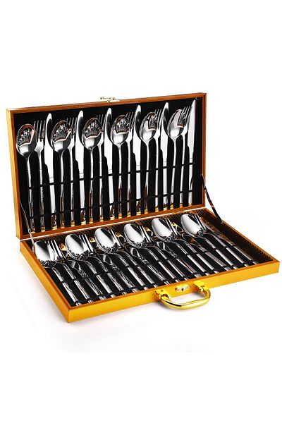Trendy's 36-piece stainless steel cutlery set, for 12 people TRENDY'S, luxury edition, chrome