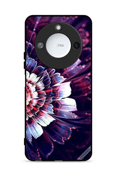 Covernex غطاء حماية لهاتف Honor X60 5G مزين بزهرة كبيرة عاكسة على الجانب الأيسر