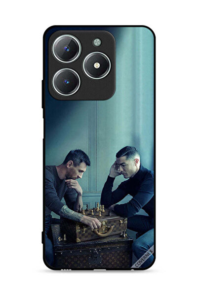Covernex غطاء حماية لهاتف Realme C63 4G بتصميم ميسي ضد رونالدو يلعبان الشطرنج