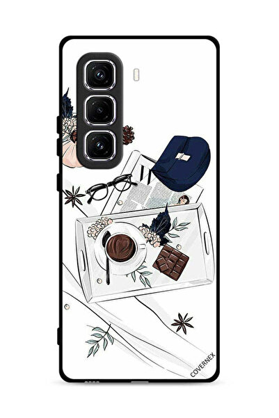 Covernex غطاء حماية لهاتف Infinix Hot 50 Pro Plus 4G بطبعة فن القهوة والشوكولاتة