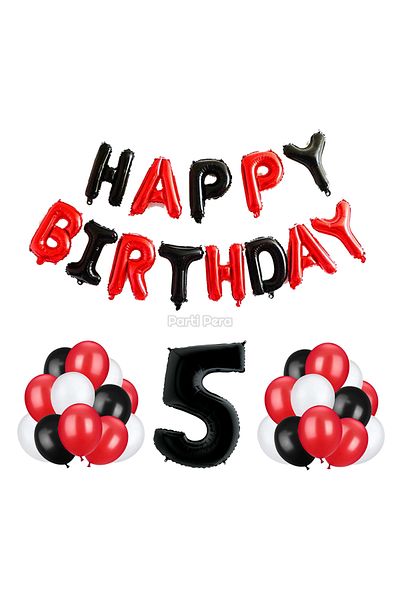 parti pera Happy Birthday Foil Balloon Birthday Balloon Set Number Foil Balloon