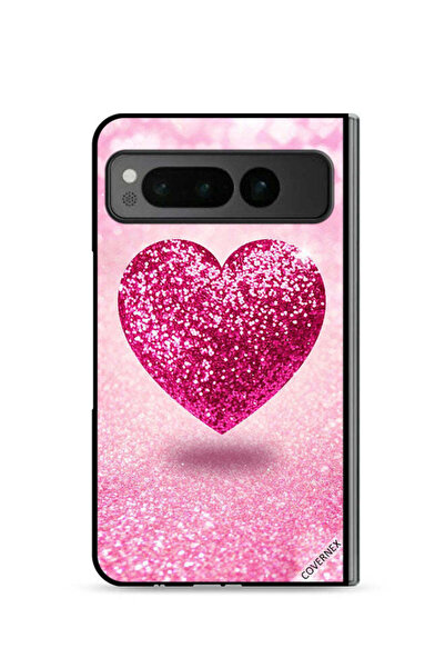 Covernex غطاء حماية لهاتف جوجل بيكسل فولد 5G بتصميم قلب لامع