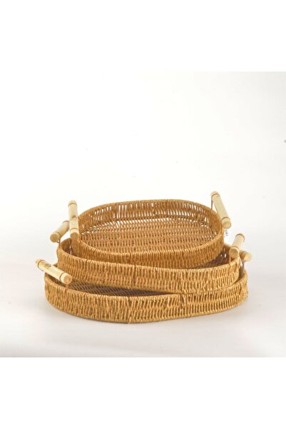 Tohana Hasır Üçlü Tepsi