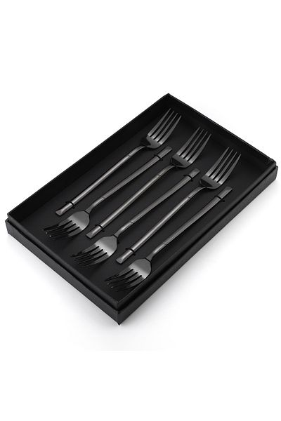 Trendy's Set 6 furculite, stainless stel, TRENDY’S, black