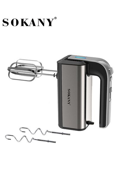 SOKANY Hand Mixer, 800W Handheld Mixer 5-Speed Plus Turbo Hand Mixer Electric With 4 Attachments, Black