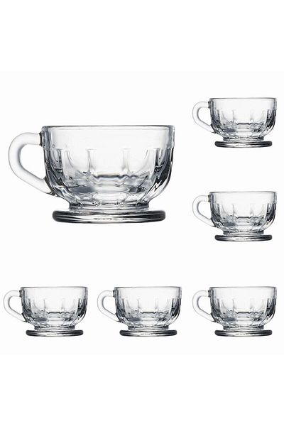 La Rochére Set of 6 Flore cups for coffee, tea, 6 x 10cl, very resistant glass