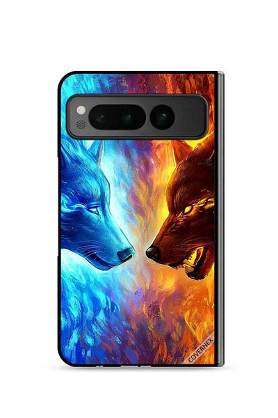 Covernex Google Pixel Fold 5G Protective Case Cover Water & Fire Wolf