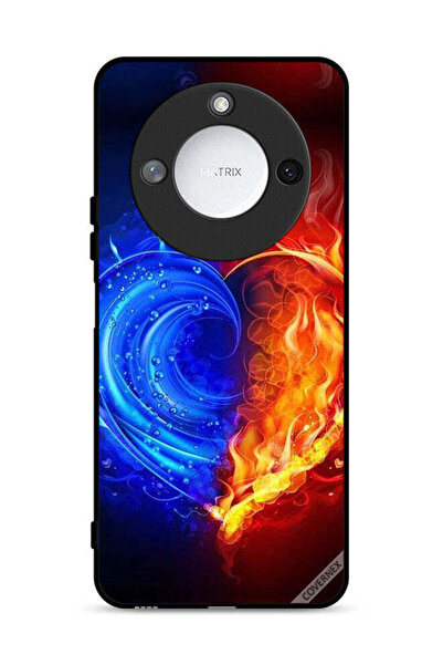 Covernex غطاء حماية لهاتف Honor X60 5G بخلفية قلب النار والماء