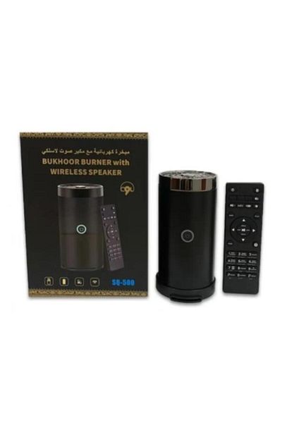 Generic Electric incense burner with speaker, Quran reader and Bluetooth speaker, black