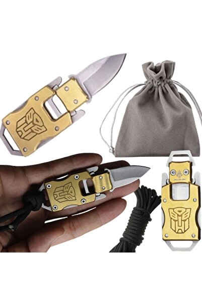 OEM Pocket Survival Knife, 7x3x0.2 cm, Stainless Steel, Gold/Silver