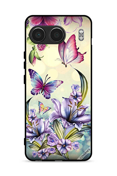 Covernex غطاء حماية لهاتف OnePlus Nord 4 5G بنقشة زهور أرجوانية وفراشات