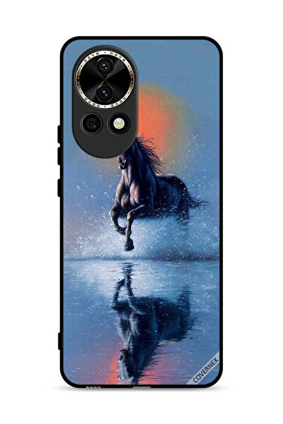 Covernex غطاء حماية لهاتف هواوي نوفا 12 5G، رسم حصان يركض في الماء
